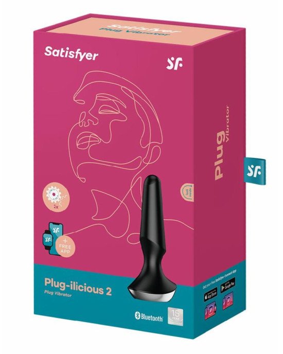 Анальна смарт-вібропробка Satisfyer Plug-ilicious 2 Black Анальна смарт-вібропробка Satisfyer Plug-ilicious 2 Black