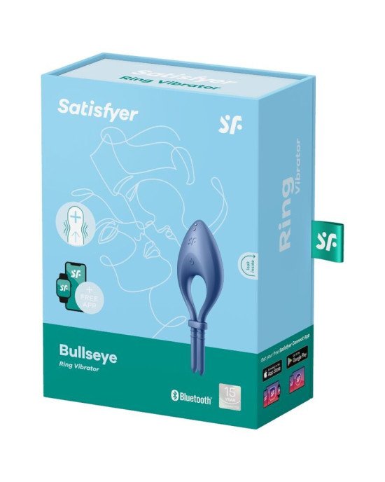 Ерекційне смарт-віброкільце ласо з регулюванням розміру Satisfyer Bullseye Blue Ерекційне смарт-віброкільце ласо з регулюванням розміру Satisfyer Bullseye Blue