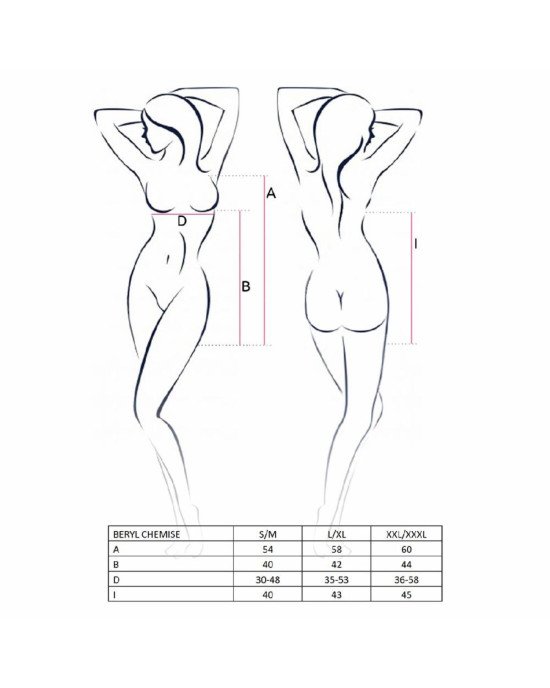 Сорочка бебі-дол BERYL CHEMISE XXL/XXXL - Passion, трусики, напівпрозора, стрічка під груди Сорочка бебі-дол BERYL CHEMISE XXL/XXXL - Passion, трусики, напівпрозора, стрічка під груди