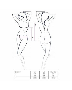 Боді монокіні під латекс JEAN BODY black XXL/XXXL - Passion