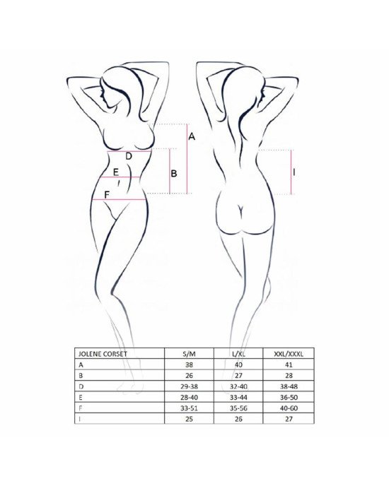 Корсет з пажами JOLENE CORSET black L/XL - Passion, трусики, напіввідчинені груди, напівпрозорий Корсет з пажами JOLENE CORSET black L/XL - Passion, трусики, напіввідчинені груди, напівпрозорий