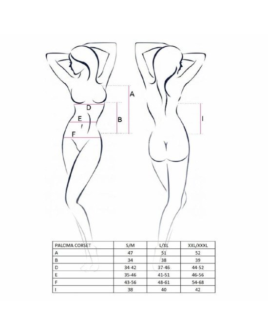 Корсет-сорочка з пажами PALOMA CORSET white L/XL- Passion, трусики, напівпрозорий Корсет-сорочка з пажами PALOMA CORSET white L/XL- Passion, трусики, напівпрозорий