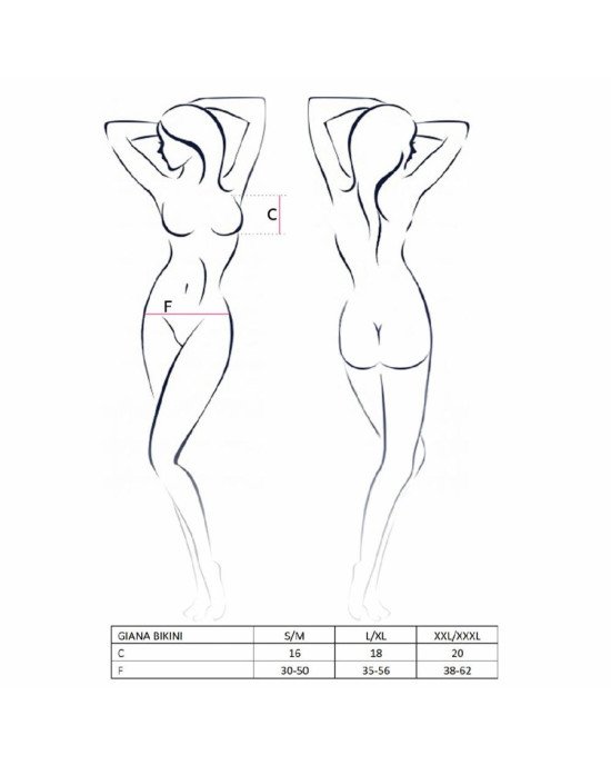 Комплект білизни GIANA BIKINI black S/M - Passion: напівпрозорі ліф і трусики з бантиками Комплект білизни GIANA BIKINI black S/M - Passion: напівпрозорі ліф і трусики з бантиками