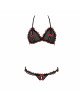 Комплект білизни GIANA BIKINI black XXL/XXXL - Passion: напівпрозорі ліф і трусики з бантиками Комплект білизни GIANA BIKINI black XXL/XXXL - Passion: напівпрозорі ліф і трусики з бантиками
