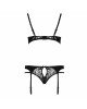 Комплект білизни PAULINE SET black XXL/XXXL - Passion: стрепи: ліф, стрінги і пояс для панчох Комплект білизни PAULINE SET black XXL/XXXL - Passion: стрепи: ліф, стрінги і пояс для панчох