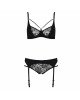 Комплект білизни PAULINE SET black XXL/XXXL - Passion: стрепи: ліф, стрінги і пояс для панчох Комплект білизни PAULINE SET black XXL/XXXL - Passion: стрепи: ліф, стрінги і пояс для панчох