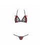 Комплект білизни MELISSA BIKINI black S/M - Passion: ліф зі шнурівкою і трусики стрінги