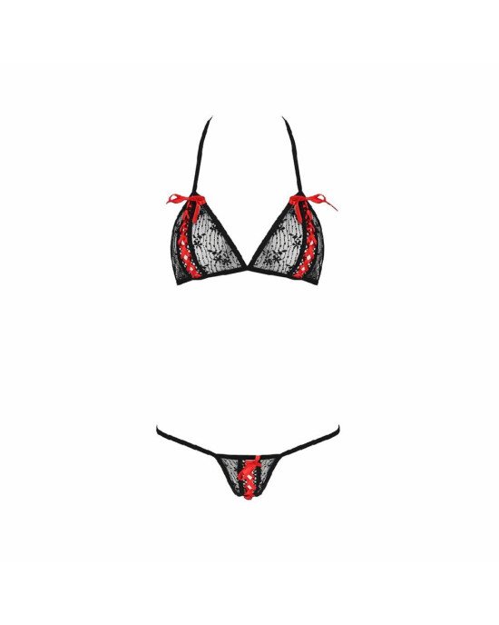 Комплект білизни MELISSA BIKINI black XXL/XXXL - Passion: ліф зі шнурівкою і трусики стрінги Комплект білизни MELISSA BIKINI black XXL/XXXL - Passion: ліф зі шнурівкою і трусики стрінги
