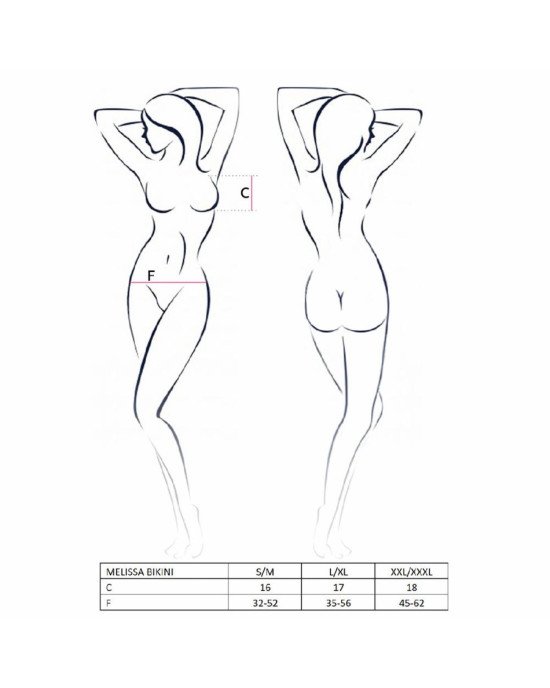 Комплект білизни MELISSA BIKINI black XXL/XXXL - Passion: ліф зі шнурівкою і трусики стрінги Комплект білизни MELISSA BIKINI black XXL/XXXL - Passion: ліф зі шнурівкою і трусики стрінги