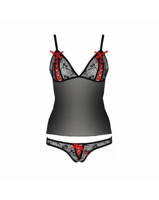 Комплект білизни MELISSA SET black L/XL - Passion: ліф-сорочка зі шнурівкою і трусики Комплект білизни MELISSA SET black L/XL - Passion: ліф-сорочка зі шнурівкою і трусики