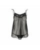 Сорочка прозора бебі дол MELANIA CHEMISE black XXL/XXXL - Passion, трусики, на тонких бретелях Сорочка прозора бебі дол MELANIA CHEMISE black XXL/XXXL - Passion, трусики, на тонких бретелях