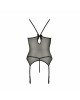 Корсет з пажами MELANIA CORSET black L/XL - Passion, трусики, напівпрозорий Корсет з пажами MELANIA CORSET black L/XL - Passion, трусики, напівпрозорий