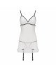 Сорочка прозора з пажами ORIHIME CHEMISE white L/XL - Passion, трусики, стрепи Сорочка прозора з пажами ORIHIME CHEMISE white L/XL - Passion, трусики, стрепи