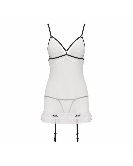 Сорочка прозора з пажами ORIHIME CHEMISE white XXL/XXXL - Passion, трусики, стрепи Сорочка прозора з пажами ORIHIME CHEMISE white XXL/XXXL - Passion, трусики, стрепи