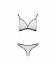 Комплект білизни ORIHIME SET white S/M - Passion: стрепи: ліф і трусики