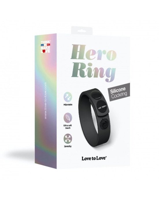 Регульоване ерекційне кільце на кнопках Love To Love HERO RING - BLACK ONYX Регульоване ерекційне кільце на кнопках Love To Love HERO RING - BLACK ONYX