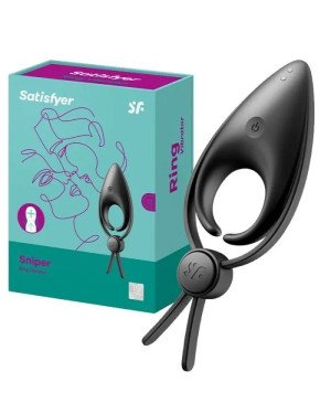 Ерекційне віброкільце ласо з регулюванням розміру Satisfyer Sniper Black Ерекційне віброкільце ласо з регулюванням розміру Satisfyer Sniper Black