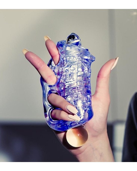 Мастурбатор Fleshlight Fleshskins Grip Blue Ice, надійна фіксація на руці, відмінно для пар та мінет Мастурбатор Fleshlight Fleshskins Grip Blue Ice, надійна фіксація на руці, відмінно для пар та мінет