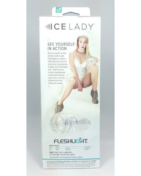 Мастурбатор вагина Fleshlight Ice Lady Crystal, напівпрозорий матеріал і корпус