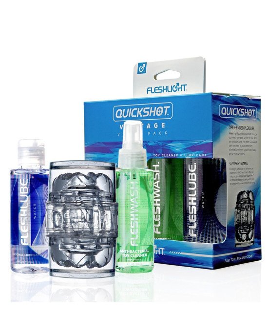 Мастурбатор Fleshlight Quickshot Vantage Value Pack: змазка і засіб для чищення Мастурбатор Fleshlight Quickshot Vantage Value Pack: змазка і засіб для чищення