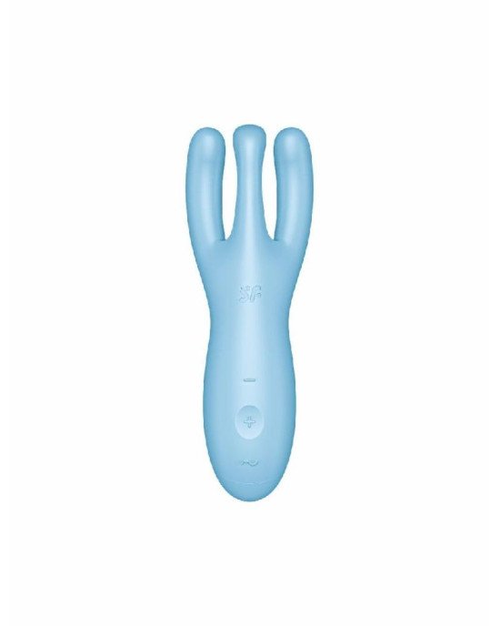 Кліторальний смарт вібратор Satisfyer Threesome 4 Blue з трьома пальчиками