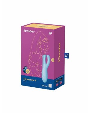 Кліторальний смарт вібратор Satisfyer Threesome 4 Blue з трьома пальчиками Кліторальний смарт вібратор Satisfyer Threesome 4 Blue з трьома пальчиками