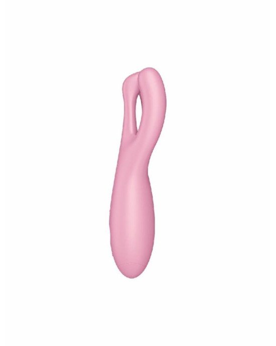 Кліторальний смарт вібратор Satisfyer Threesome 4 Pink з трьома пальчиками Кліторальний смарт вібратор Satisfyer Threesome 4 Pink з трьома пальчиками