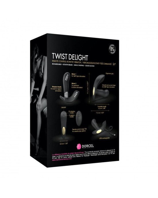 Універсальний вібратор з масажем перлами Dorcel TWIST DELIGHT Універсальний вібратор з масажем перлами Dorcel TWIST DELIGHT