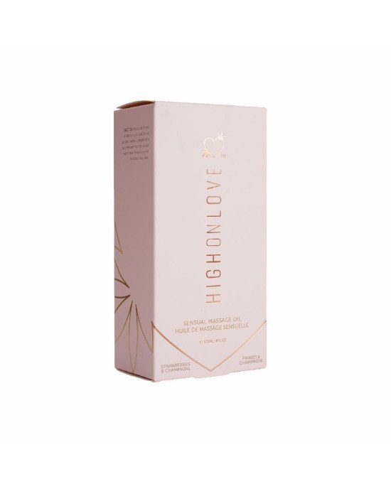 Масажна олія HighOnLove Massage Oil - Strawberry & Champagne (120 мл) з маслом насіння конопель Масажна олія HighOnLove Massage Oil - Strawberry & Champagne (120 мл) з маслом насіння конопель