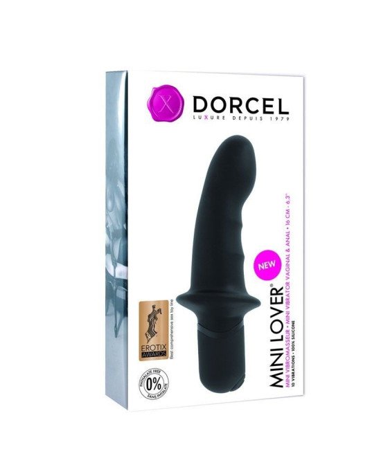 Вібратор Dorcel Mini Lover Black з обмежувачем, для точки G і масажу простати Вібратор Dorcel Mini Lover Black з обмежувачем, для точки G і масажу простати