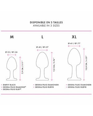Анальна пробка Dorcel Geisha Plug Diamond M з кулькою всередині, створює вібрації, макс. діаметр 3,2