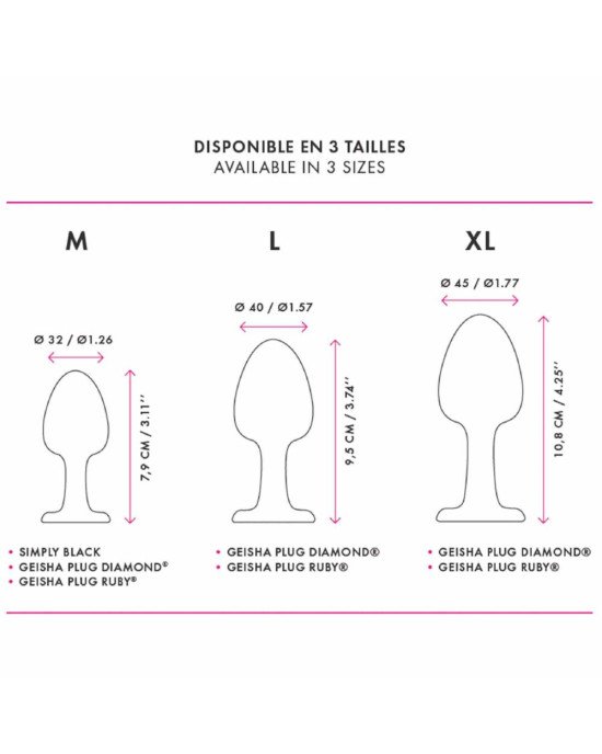 Анальна пробка Dorcel Geisha Plug Diamond M з кулькою всередині, створює вібрації, макс. діаметр 3,2 Анальна пробка Dorcel Geisha Plug Diamond M з кулькою всередині, створює вібрації, макс. діаметр 3,2