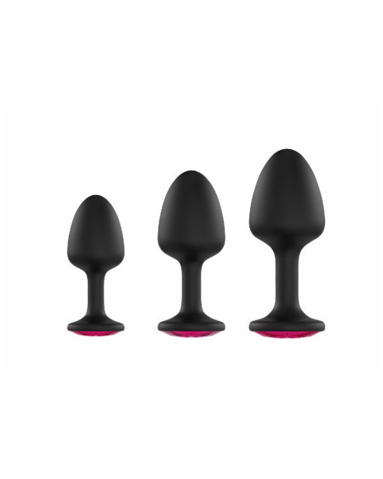 Анальна пробка Dorcel Geisha Plug Ruby M з кулькою всередині, створює вібрації, макс. діаметр 3,2см