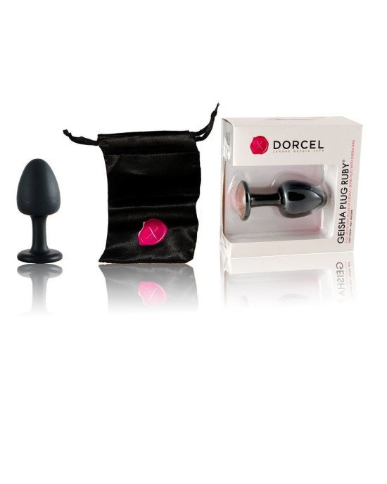 Анальна пробка Dorcel Geisha Plug Ruby M з кулькою всередині, створює вібрації, макс. діаметр 3,2см