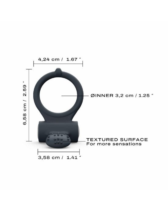 Ерекційне кільце Dorcel Power Clit Black V2 з вібрацією та язичком з щіточкою Ерекційне кільце Dorcel Power Clit Black V2 з вібрацією та язичком з щіточкою