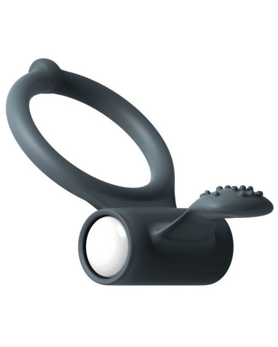 Ерекційне кільце Dorcel Power Clit Black V2 з вібрацією та язичком з щіточкою Ерекційне кільце Dorcel Power Clit Black V2 з вібрацією та язичком з щіточкою