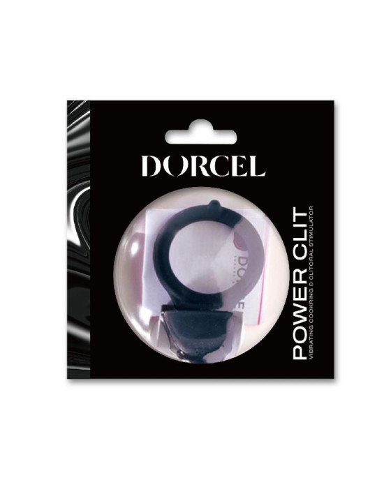 Ерекційне кільце Dorcel Power Clit Black V2 з вібрацією та язичком з щіточкою Ерекційне кільце Dorcel Power Clit Black V2 з вібрацією та язичком з щіточкою