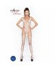 Бодістокінг Passion BS034 white, комбінезон, імітація боді і панчіх Бодістокінг Passion BS034 white, комбінезон, імітація боді і панчіх
