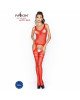 Бодістокінг Passion BS038 red, комбінезон, імітація панчох і пояса Бодістокінг Passion BS038 red, комбінезон, імітація панчох і пояса