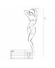 Бодістокінг Passion BS047 white, комбінезон, імітація топа, панчох і пояса Бодістокінг Passion BS047 white, комбінезон, імітація топа, панчох і пояса