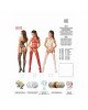 Бодістокінг Passion BS049 red, комбінезон, імітація топа, панчох і пояса Бодістокінг Passion BS049 red, комбінезон, імітація топа, панчох і пояса