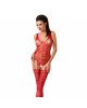 Бодістокінг Passion BS051 red, комбінезон, імітація панчох і боді Бодістокінг Passion BS051 red, комбінезон, імітація панчох і боді