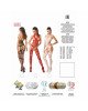 Бодістокінг Passion BS053 red, комбінезон, імітація панчох і пояса Бодістокінг Passion BS053 red, комбінезон, імітація панчох і пояса