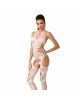 Бодістокінг Passion BS053 white, комбінезон, імітація панчох і пояса Бодістокінг Passion BS053 white, комбінезон, імітація панчох і пояса