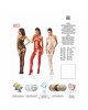 Бодістокінг Passion BS056 red, комбінезон, імітація панчох Бодістокінг Passion BS056 red, комбінезон, імітація панчох