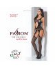 Бодістокінг Passion BS057 black, комбінезон, імітація панчох і пояса Бодістокінг Passion BS057 black, комбінезон, імітація панчох і пояса