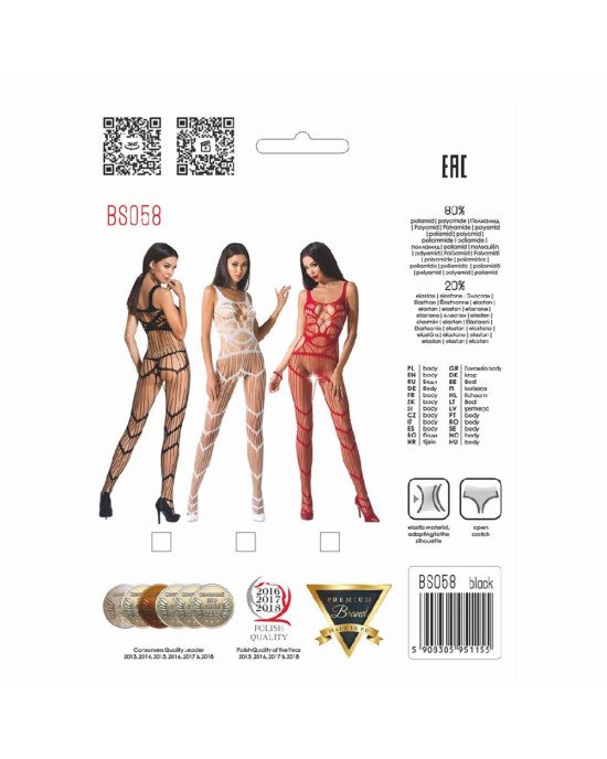 Бодістокінг Passion BS058 red, комбінезон, дуже повітряний Бодістокінг Passion BS058 red, комбінезон, дуже повітряний