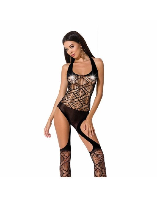 Бодістокінг Passion BS060 black, комбінезон, імітація трусиків і гольфів Бодістокінг Passion BS060 black, комбінезон, імітація трусиків і гольфів