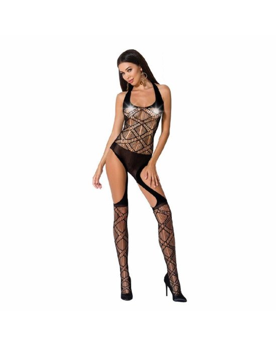 Бодістокінг Passion BS060 black, комбінезон, імітація трусиків і гольфів Бодістокінг Passion BS060 black, комбінезон, імітація трусиків і гольфів