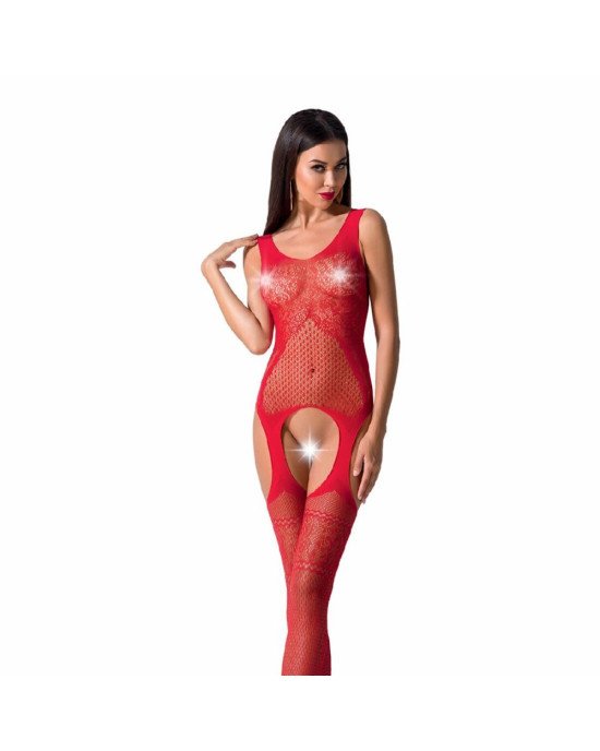 Бодістокінг Passion BS061 red, комбінезон, імітація панчох Бодістокінг Passion BS061 red, комбінезон, імітація панчох